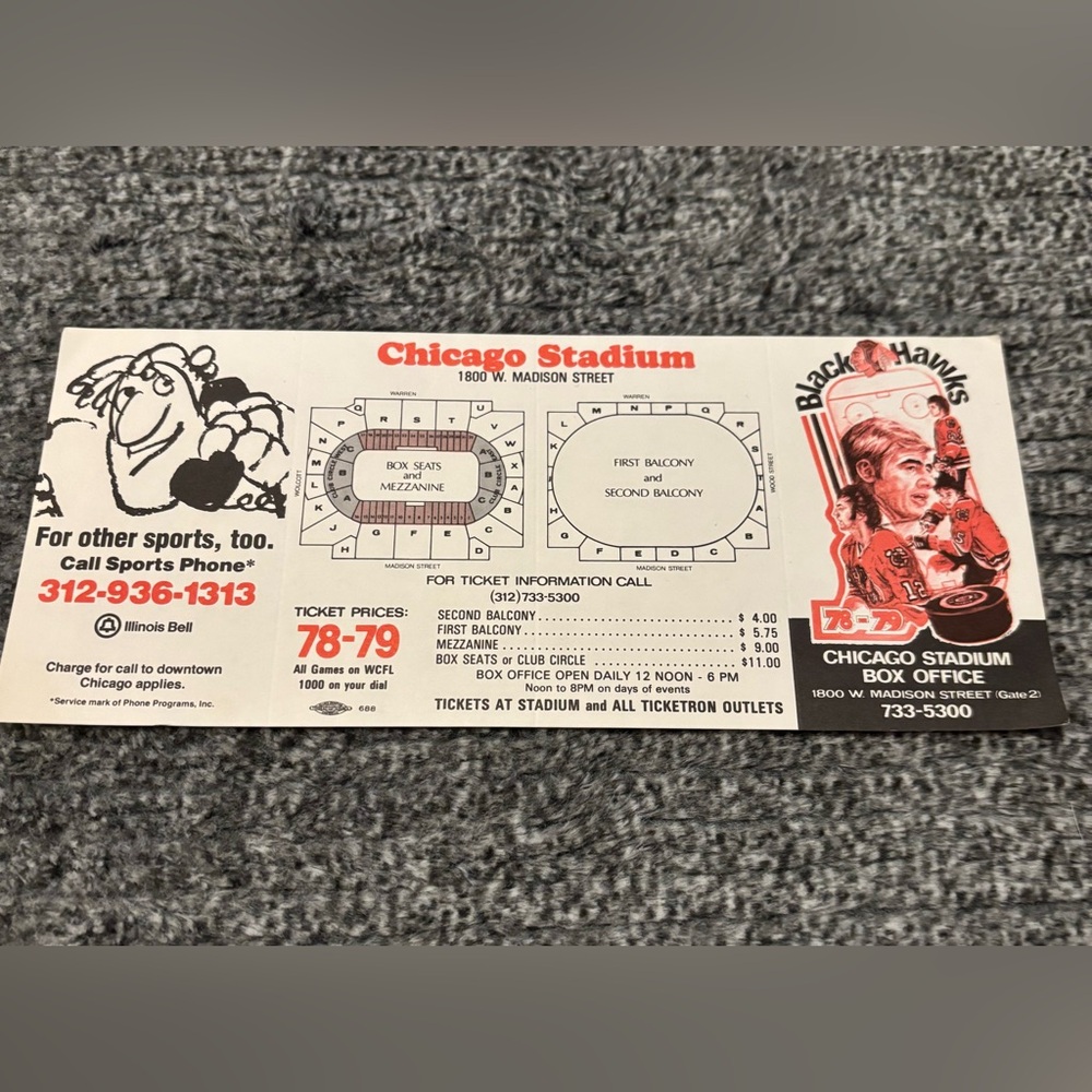 Chicago Blackhawks NHL 1978 1979 Vintage Pocket Schedule